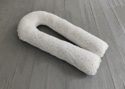 Подушка для беременных 300 см серые звезды на белом - фото