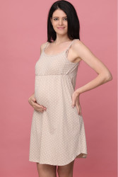 Сорочка женская для беременных и кормящих бежевый - фото